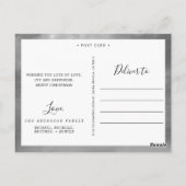 Carte Postale Elégant Blush Holiday Cheer Photo Collage argent (Dos)