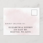 Carte Postale Elégant Boho Bourgogne Blush Floral RSVP (Dos)