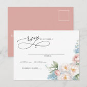 Carte Postale Élégant Boho été printemps Blush Floral RSVP (Devant / Derrière)
