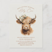 Carte Postale Élégant Boho Highland Cow Shower de Mariée (Devant)