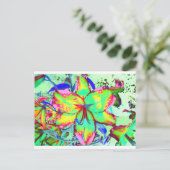 Carte Postale Élégant boho rétro abstrait vert rose floral (Debout devant)