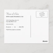 Carte Postale Elégant Boucles Noires Ciseaux Argent Rendez-vous (Dos)