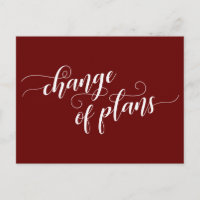 Élégant Bourgogne Changement de plan Reporté Maria