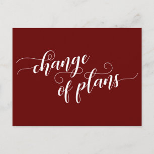 Carte Postale Élégant Bourgogne Changement de plan Reporté Maria
