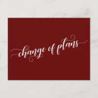 Élégant Bourgogne Changement de plan Reporté Maria