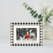 Carte Postale Élégant Buffle Blanc Plaid Photo (Debout devant)