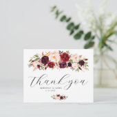 Carte Postale Elegant burgundy & blush flowers wedding (Debout devant)