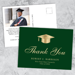 Carte Postale Élégant Casquette de la Gold Grad photo Merci de g