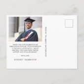 Carte Postale Élégant Casquette de la Gold Grad photo Merci de g (Dos)