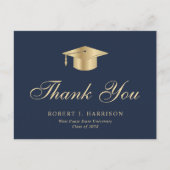 Carte Postale Élégant Casquette de la Gold Grad photo Merci de g (Devant)