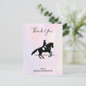 Carte Postale Elégant cavalier de Dressage sur Merci d'aquarelle (Debout devant)