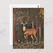 Carte Postale Élégant Cerf Dans La Forêt De Chênes (Devant / Derrière)