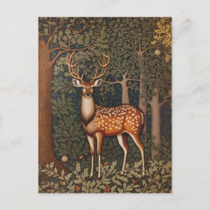 Carte Postale Élégant Cerf Dans La Forêt De Chênes