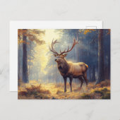 Carte Postale Élégant cerf-volant dans la forêt (Devant / Derrière)