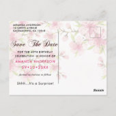 Carte Postale Élégant Cerisier Fleur 40e Anniversaire Save The D (Dos)