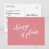 Carte Postale Élégant changement rose des plans reporter Mariage (Devant / Derrière)