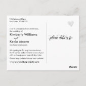 Carte Postale Élégant changement rose des plans reporter Mariage (Dos)