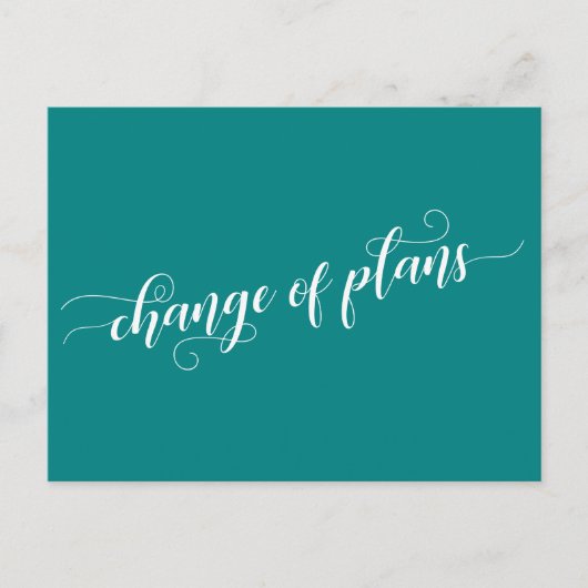 Carte Postale Élégant changement Turquoise des plans Mariage rep (Devant)