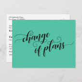 Carte Postale Élégant changement vert des plans reporté Mariage (Devant / Derrière)