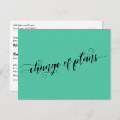 Carte Postale Élégant changement vert des plans reporté Mariage (Devant / Derrière)