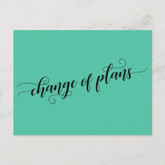 Carte Postale Élégant changement vert des plans reporté Mariage (Devant)