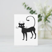 Carte Postale Élégant chat noir tacheté (Debout devant)