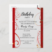 Carte Postale Elégant chinois chrysanthème anniversaire Invitati (Devant / Derrière)