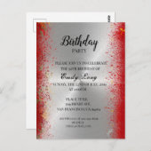 Carte Postale Elégant chinois chrysanthème anniversaire Invitati (Devant / Derrière)