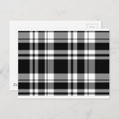 Carte Postale Élégant classique noir blanc plaid motif (Devant / Derrière)