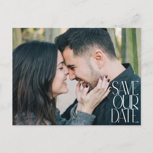 Carte Postale Elegant Classy Modern Photo Overlay Enregistrer la (Devant)