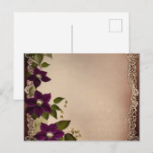 Carte Postale Élégant Clematis Plum Floral (Devant / Derrière)