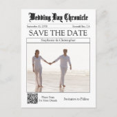 Carte Postale Élégant Code QR de Mariage de Journal Enregistrez (Devant)