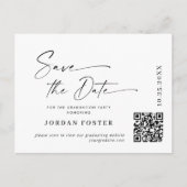 Carte Postale Élégant code QR de sauvegarde de la date de remise (Devant)