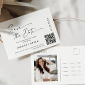 Carte Postale Élégant code QR de sauvegarde de la date de remise
