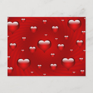 Carte Postale Élégant Coeurs rouges Aimer Valentine