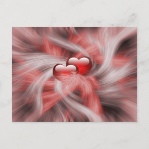 Carte Postale Élégant Coeurs rouges Aimer Valentines