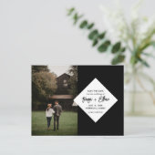 Carte Postale Élégant Collage Photo de Mariage Chic Moderne à Sa (Debout devant)