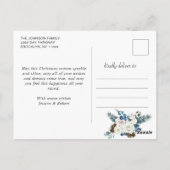 Carte Postale Élégant cônes de pin de Noël 3 voeux photo (Dos)