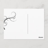 Carte Postale Elégant Coral rose et Merci noir (Dos)