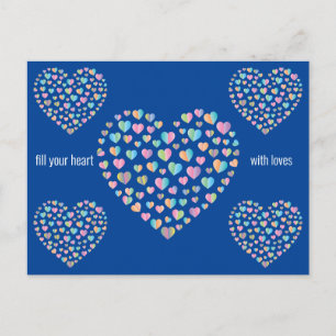 Carte Postale Elégant Cute Colorful Heart Motif Design