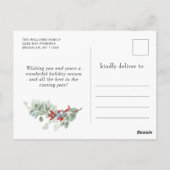 Carte Postale Élégant Deer Poinsettia Noël Salutation de Noël (Dos)