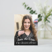 Carte Postale Élégant diplôme photo Enregistrer la date (Debout devant)