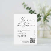 Carte Postale Élégant diplôme photo Enregistrer la date Code QR (Debout devant)