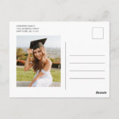 Carte Postale Élégant diplôme photo Enregistrer la date Code QR (Dos)