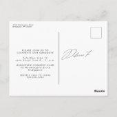 Carte Postale Élégant diplômé simple une photo graduation (Dos)