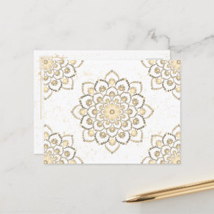 Carte Postale Élégant doré et blanc
