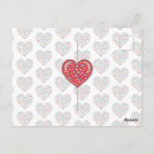 Carte Postale Elégant Editibale Simple Coeur Design (Dos)