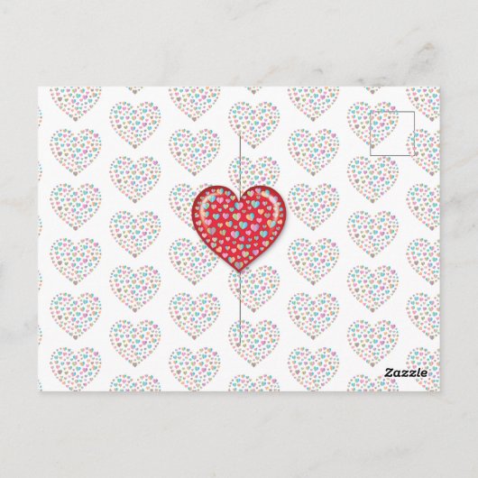 Carte Postale Elégant Editibale Simple Coeur Design (Dos)