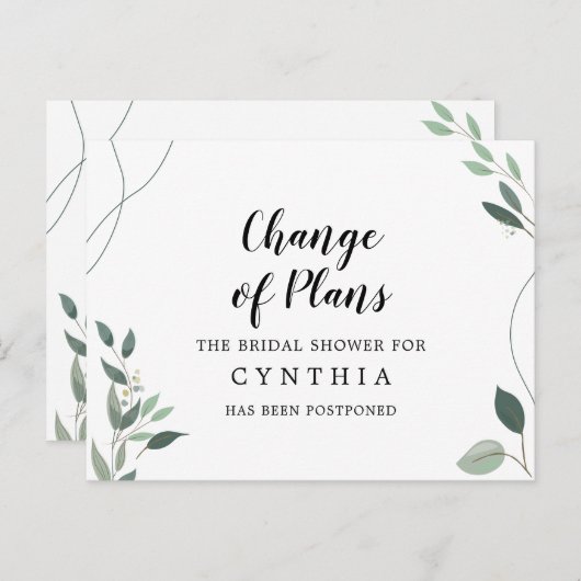 Carte Postale Élégant Élégant Écalyptus simple (Devant / Derrière)