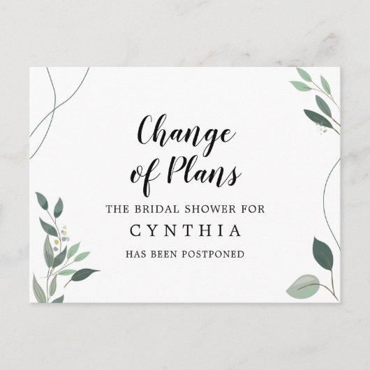 Carte Postale Élégant Élégant Écalyptus simple (Devant)